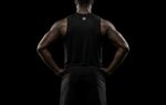 Men's Black, Breathable Sleeveless Gym Top - Image 3