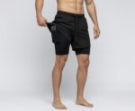 Men's Black, Breathable Sleeveless Gym shorts