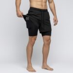 Men's Black, Breathable Sleeveless Gym shorts