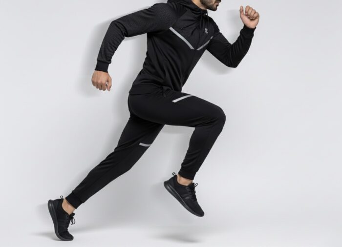 Men's Black Tracksuit Pants - Image 1