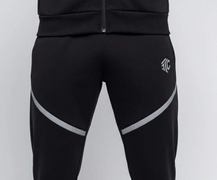 Men's Black Tracksuit Pants - Image 2
