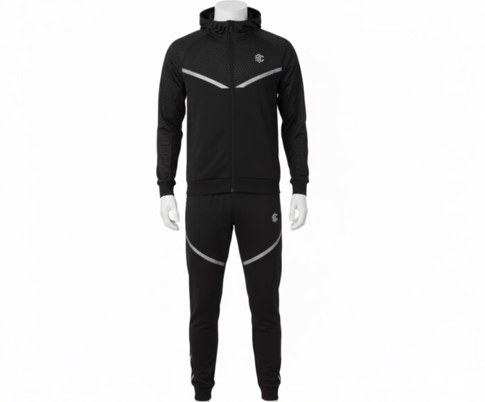 Men's Black Tracksuit Pants - Image 5