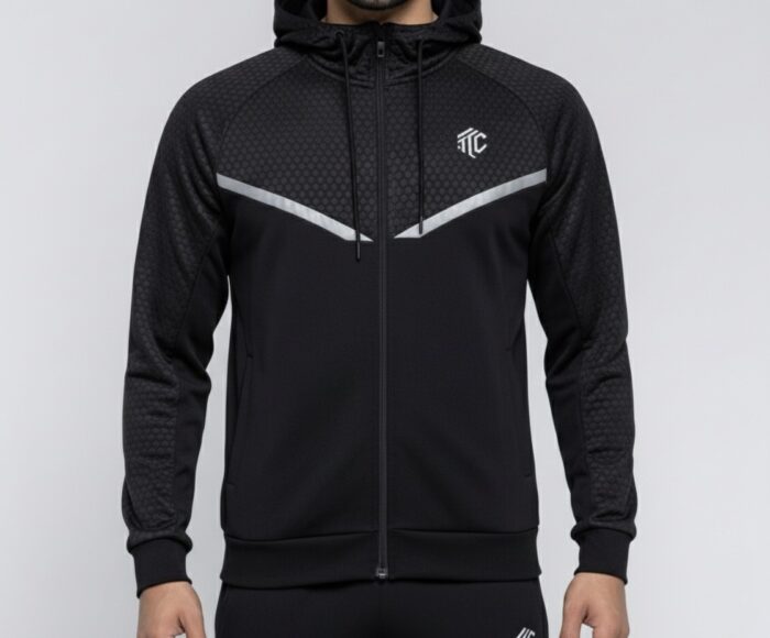 Men's Black Tracksuit Top - Image 4
