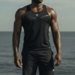Men's Black Workout, Breathable Sleeveless Top