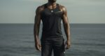 Men's Black Workout, Breathable Sleeveless Top