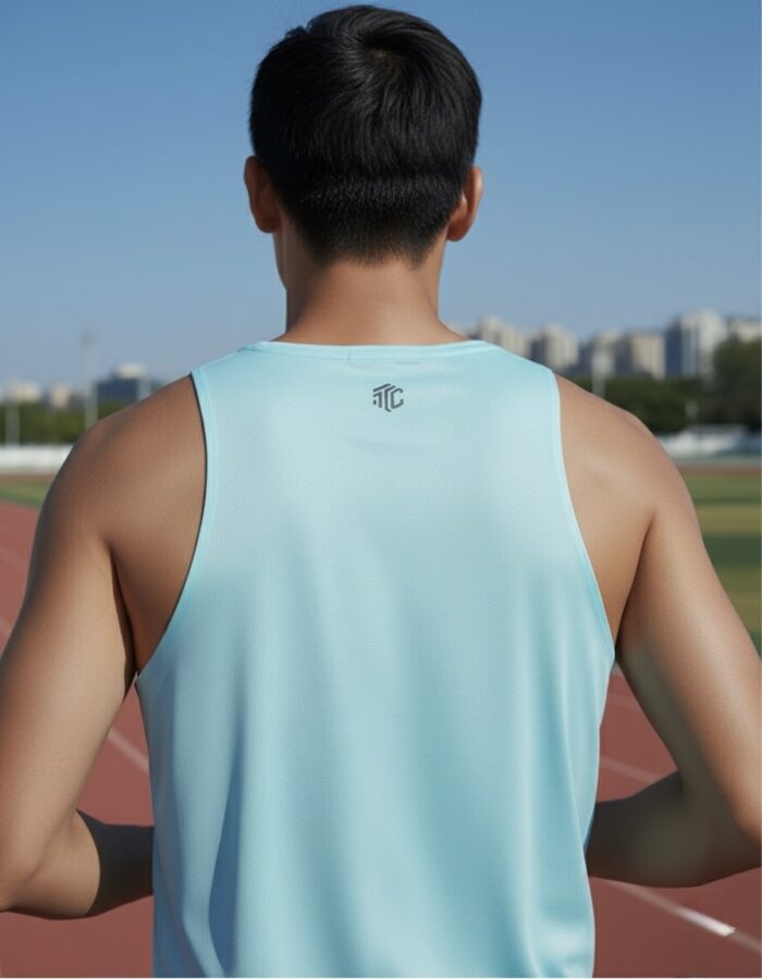 Men's Green Workout, Breathable Sleeveless Top - Image 5