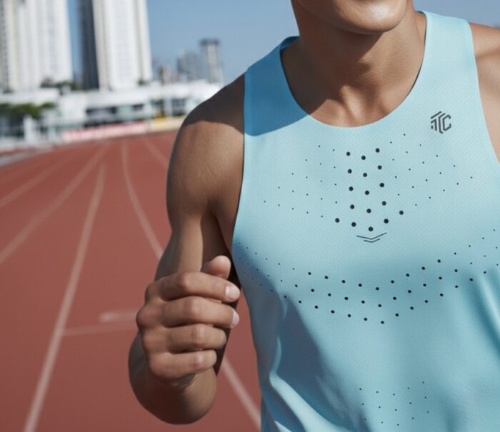 Men's Green Workout, Breathable Sleeveless Top - Image 2