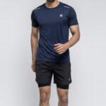 Men's Navy Blue Breathable T-shirt