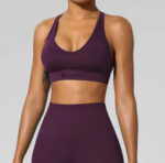 Women Italian Plum Workout/Yoga Bra - Image 2