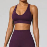 Women Italian Plum Workout/Yoga Bra - Image 3