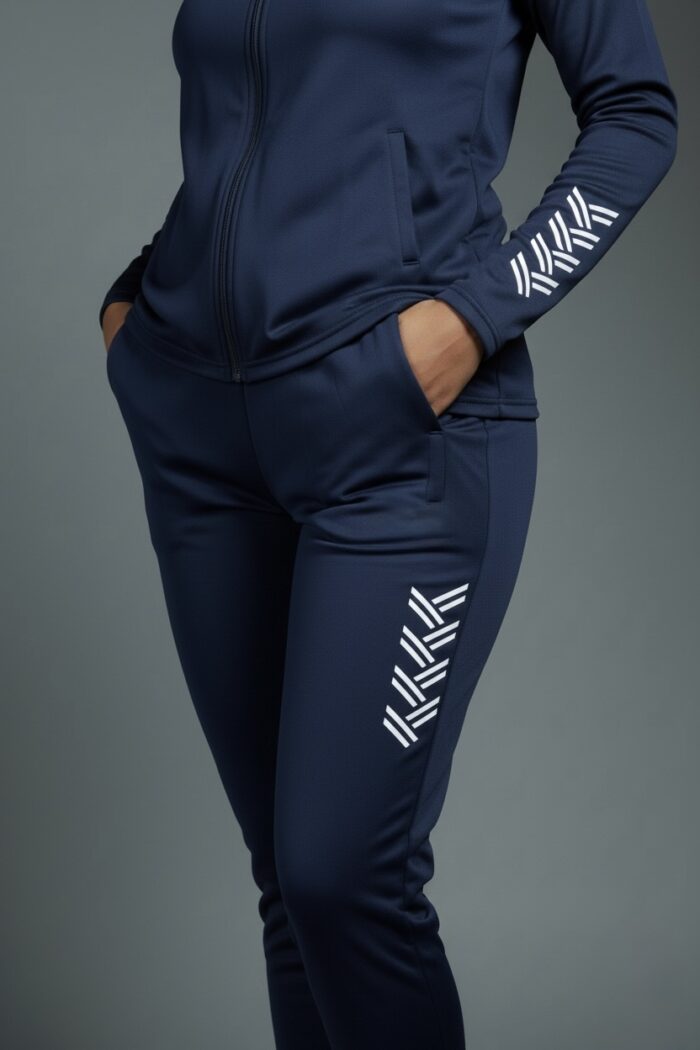 Women Navy Blue Tracksuit Pant - Image 2